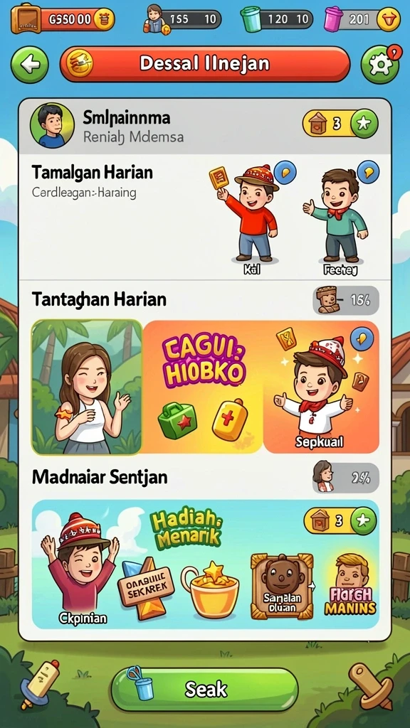 Screen gameplay yang menunjukkan aksi seru di level tertentu.